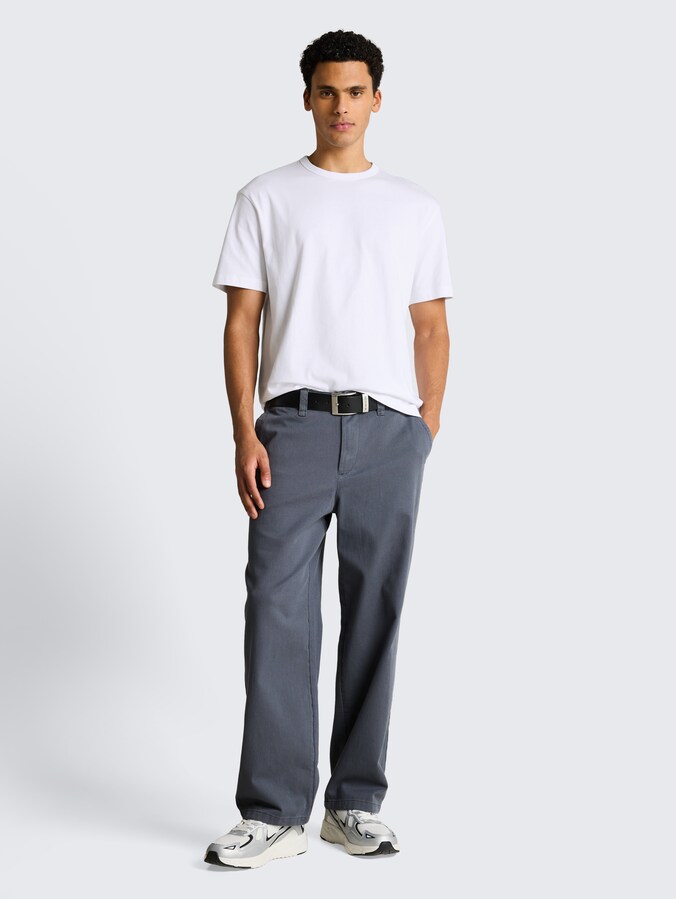 T-shirt en coton coupe décontractée par Denim Male, White