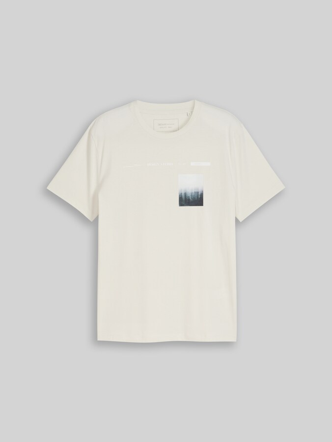 T-Shirt mit Fotoprint von Denim Male, greyish white