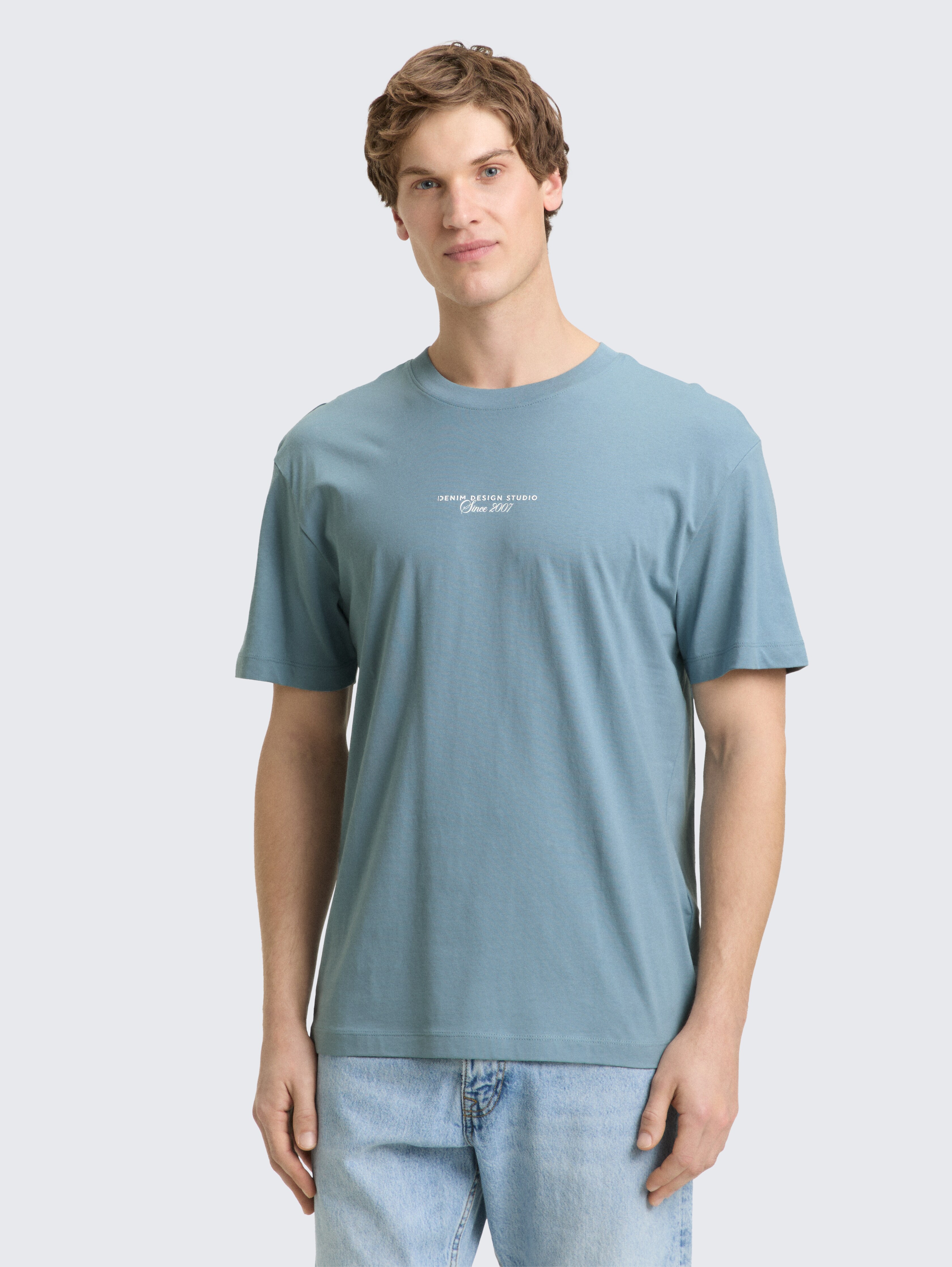 Relaxed Fit T-Shirt mit Rückenprint von Denim Male, citadel blue