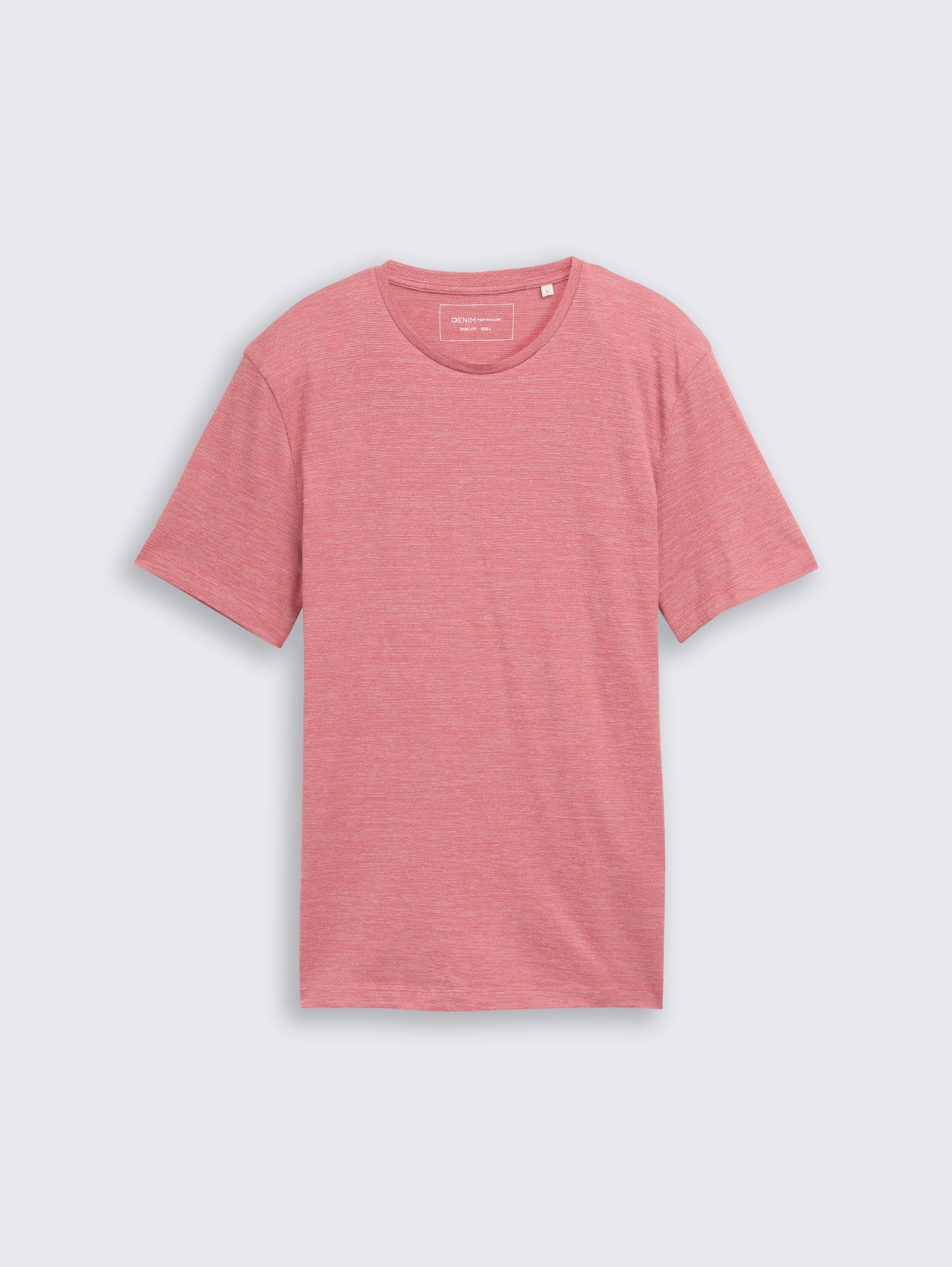 T-shirt in gemêleerde look - baroque rose melange - Product vooraanzicht