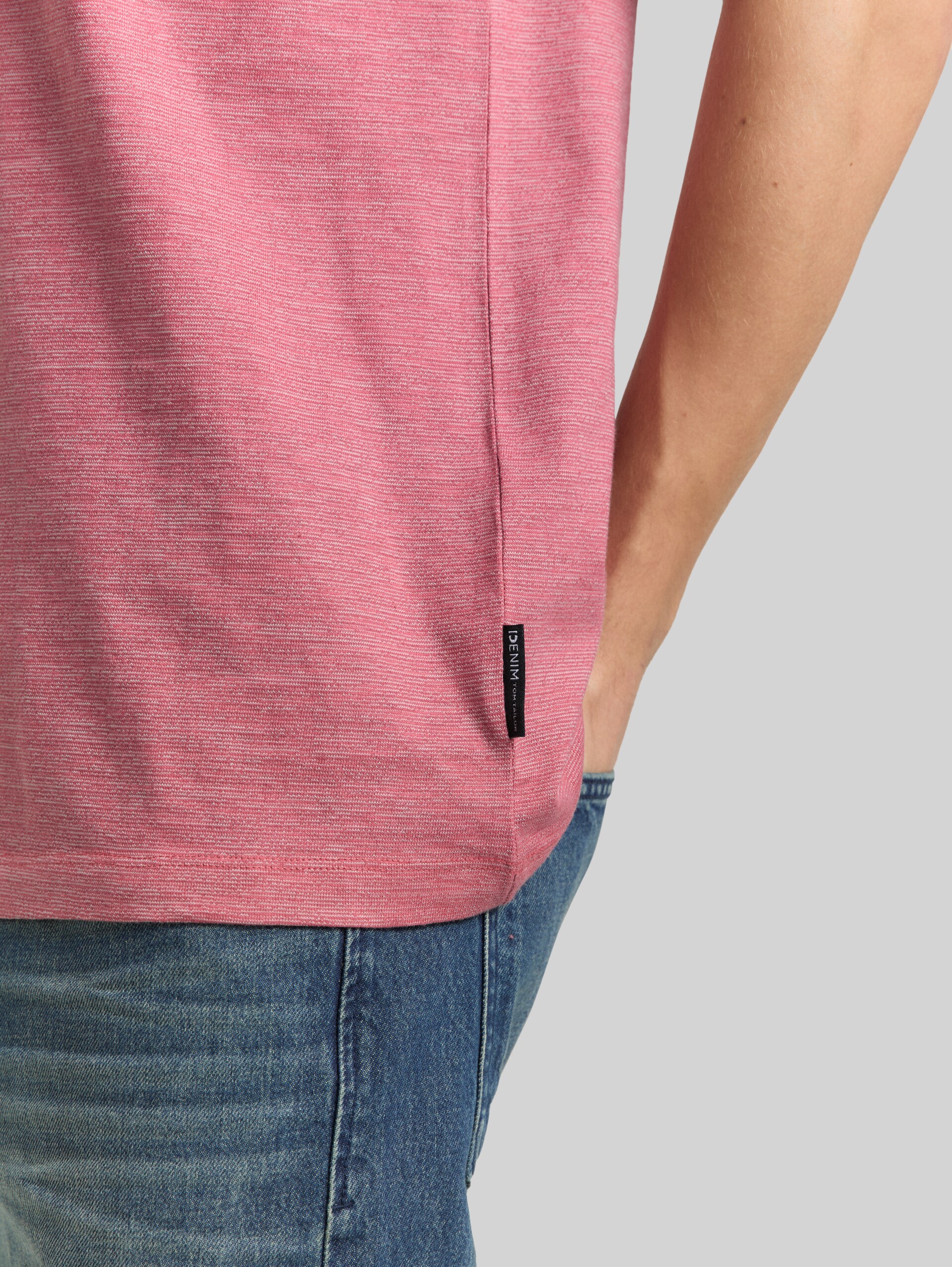 T-shirt in melange look - baroque rose melange - Detail model view