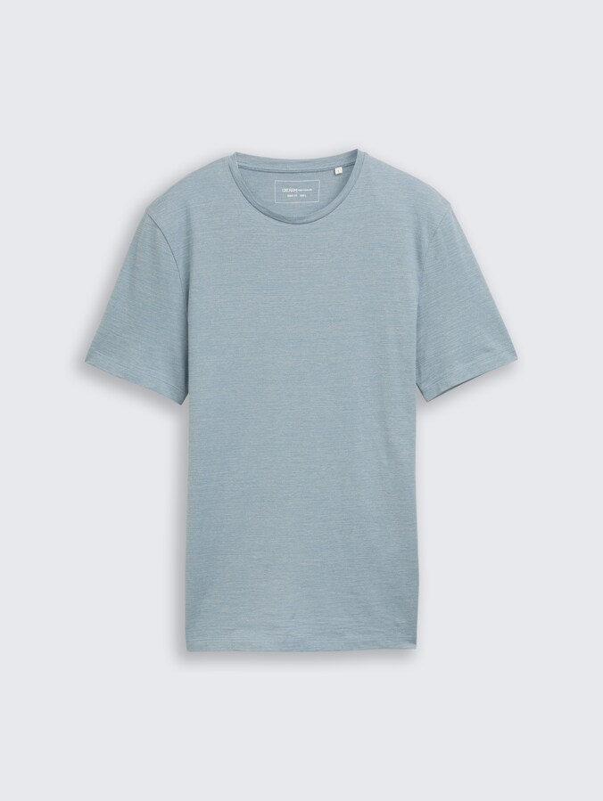T-shirt in melange look by Denim Male, citadel blue melange