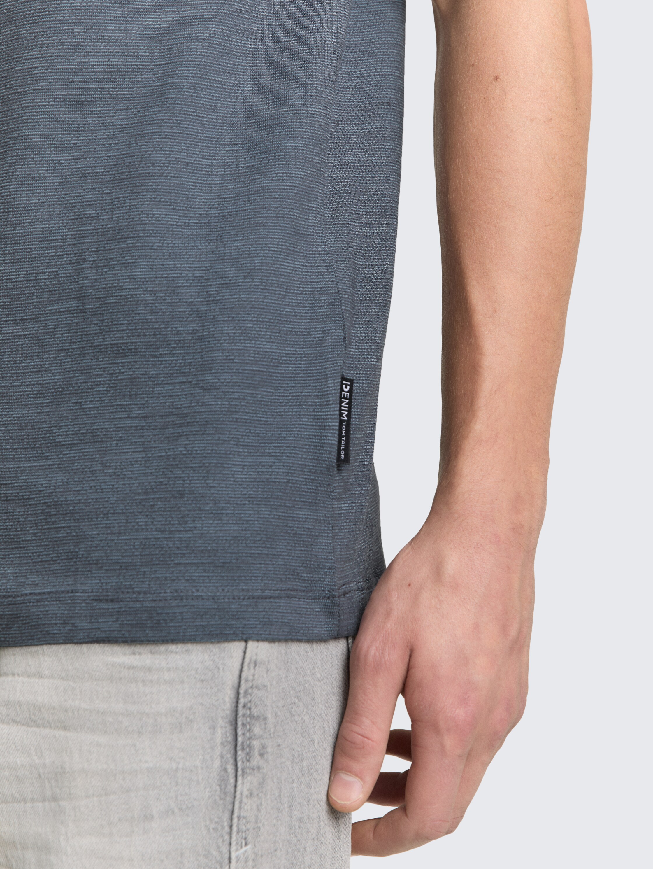 T-shirt in gemêleerde look - urban medium grey melange - Detailaanzicht model