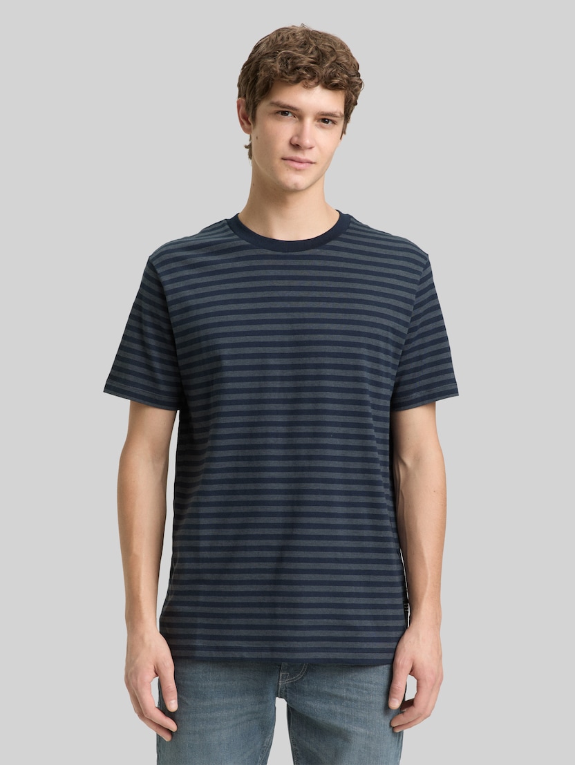 Gestreepte T-Shirt door Denim Male, navy grey yd stripe
