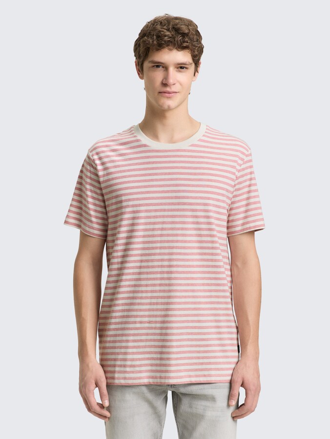 T-Shirt mit Streifenmuster von Denim Male, rose white yd stripe