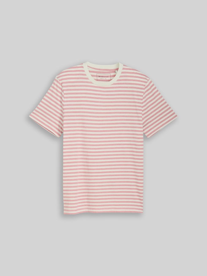 T-Shirt mit Streifenmuster von Denim Male, rose white yd stripe