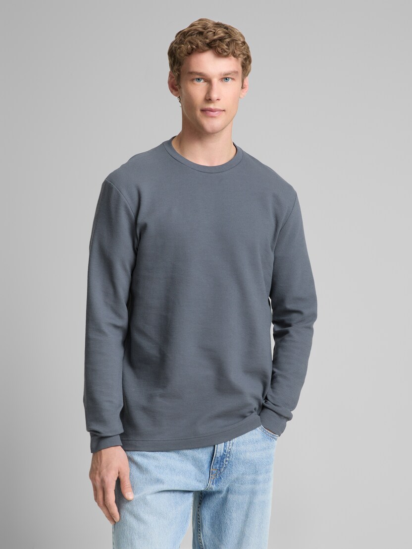 Langarmshirt aus Baumwolle von Denim Male, urban medium grey