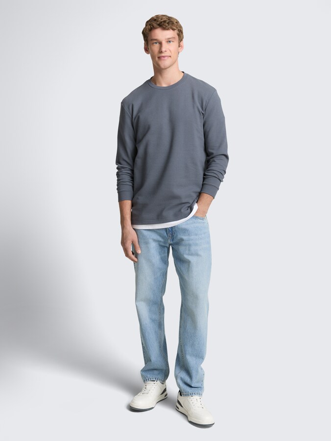 Langarmshirt aus Baumwolle von Denim Male, urban medium grey