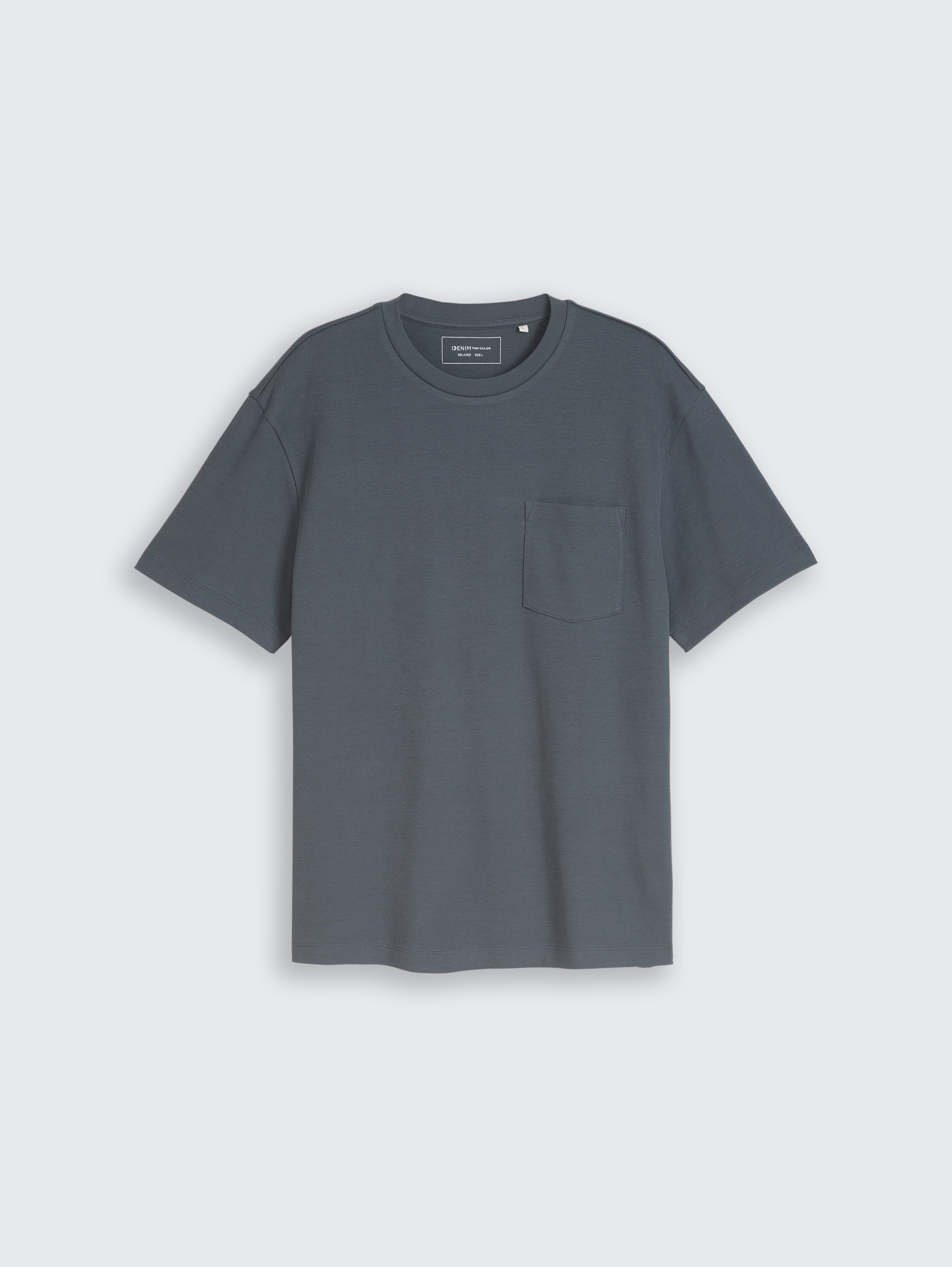 Relaxed Fit T-Shirt mit Brusttasche von Denim Male, urban medium grey