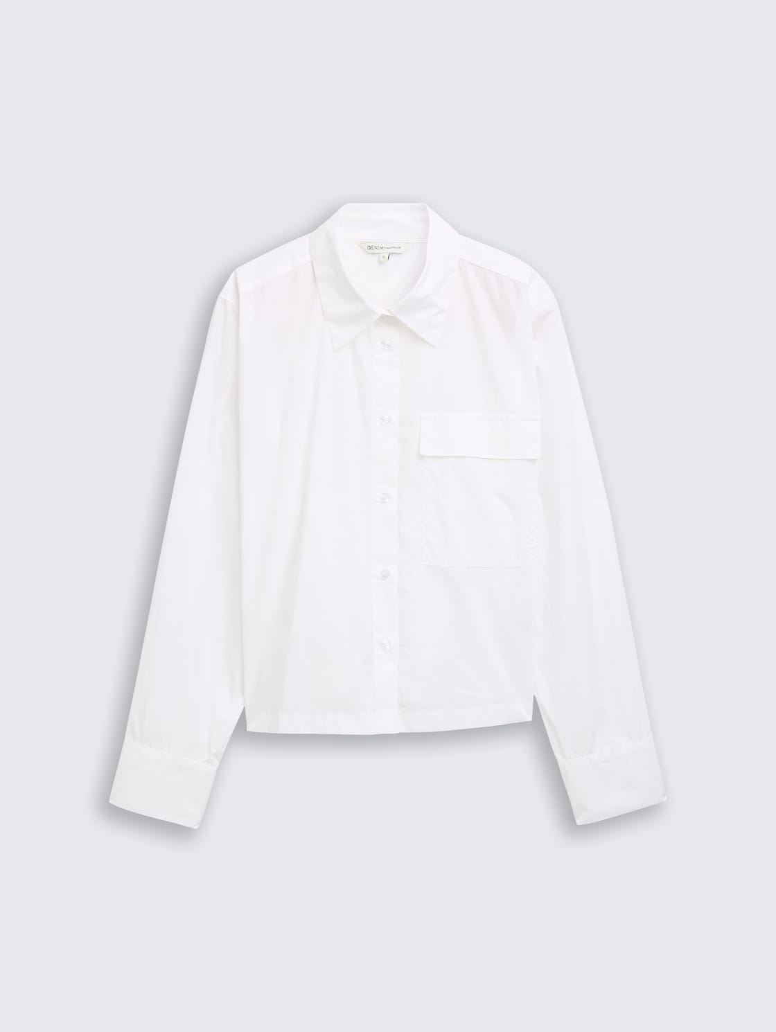 Boxy Fit Hemdbluse aus Baumwolle - White - Vorder-Produkt-Ansicht