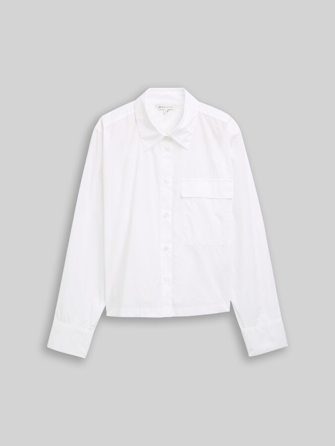 Boxy Fit Hemdbluse aus Baumwolle von Denim Female, White