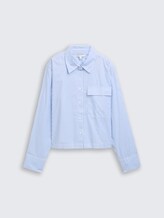 Chemise ample en coton - blue white strripe - Vue de face du produit