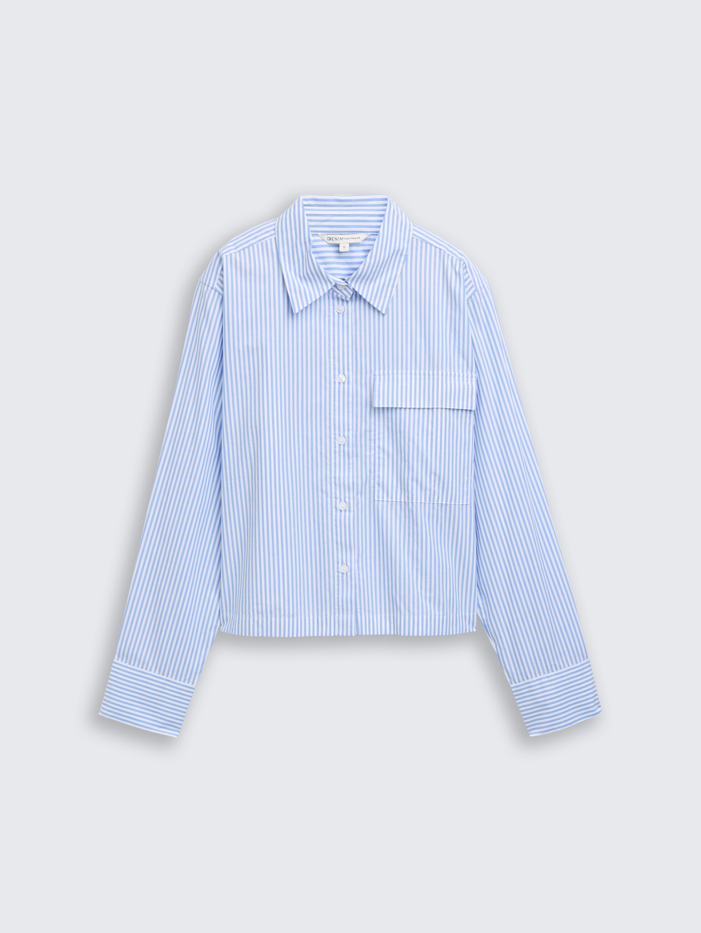 Chemise ample en coton - blue white strripe - Vue de face du produit