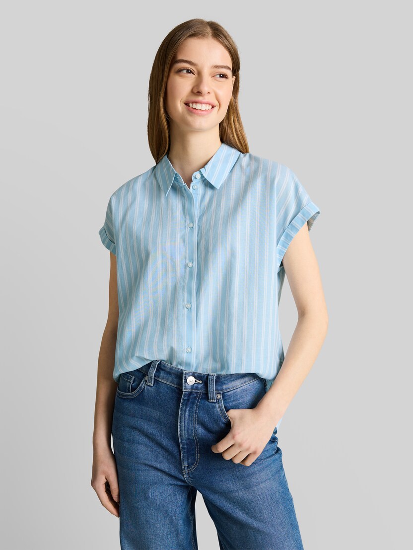 Bluse mit Streifenmuster von Denim Female, blue white stripe
