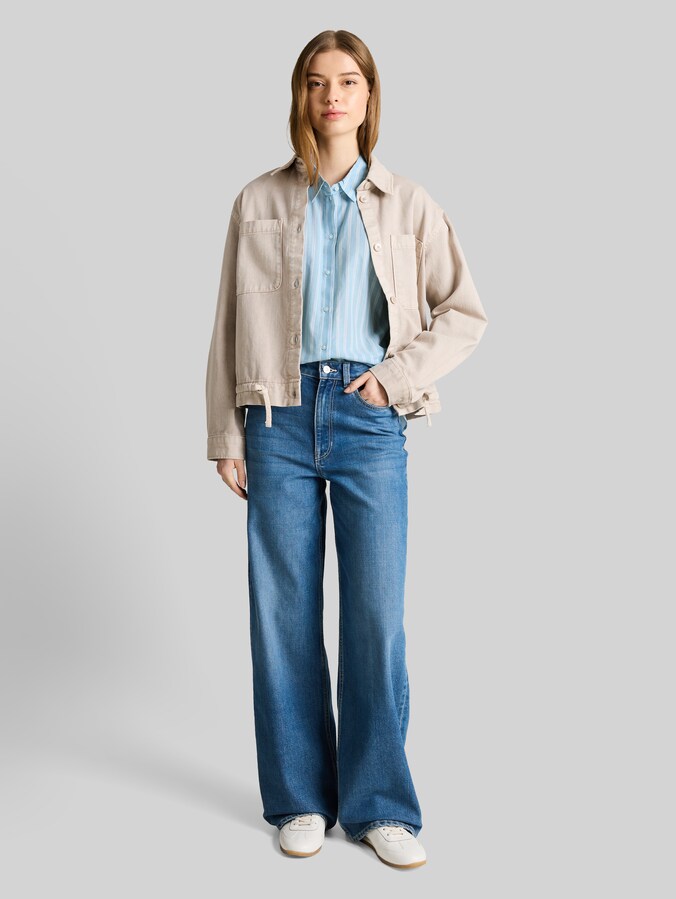 Bluse mit Streifenmuster von Denim Female, blue white stripe