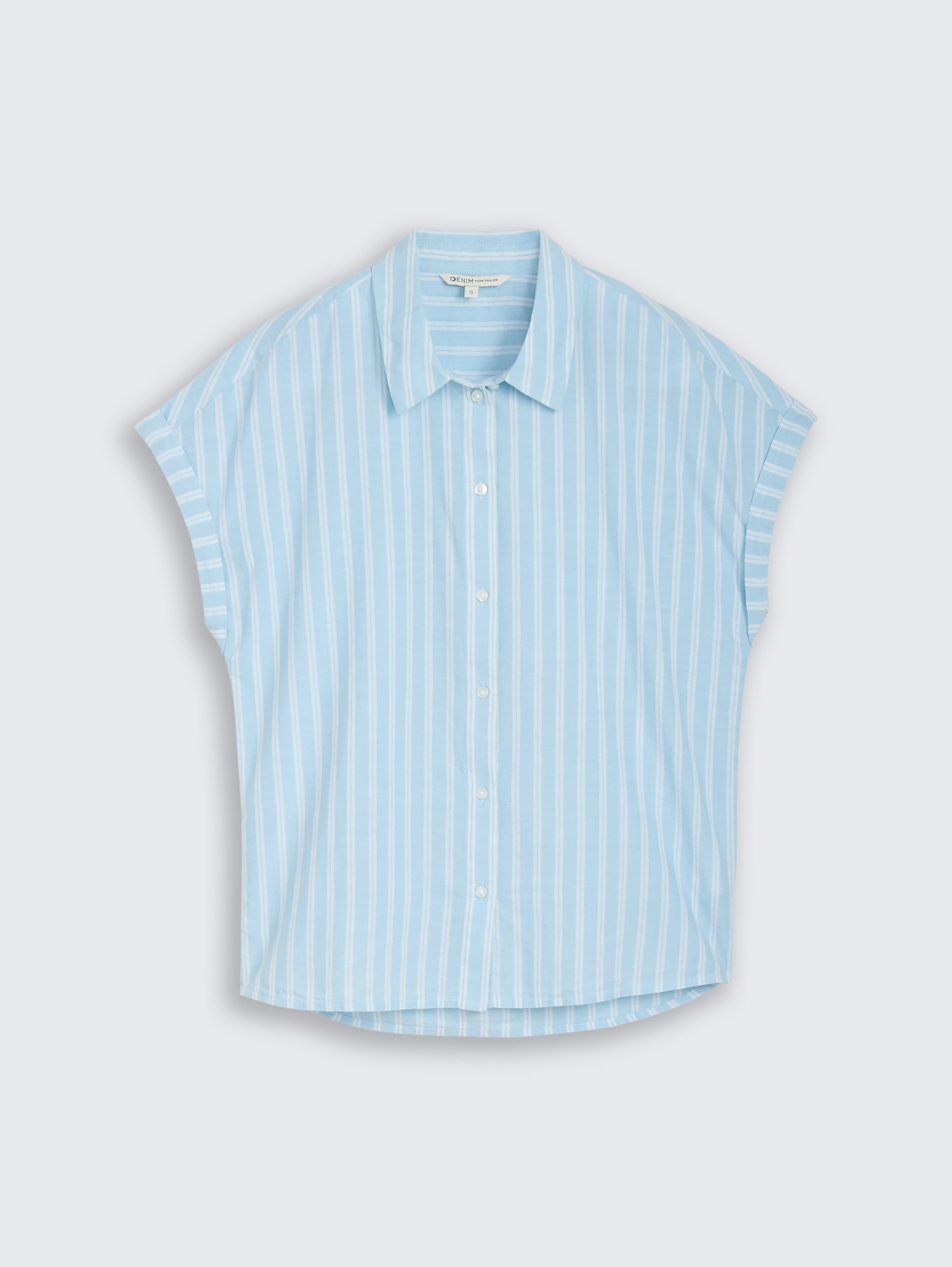 Bluse mit Streifenmuster - blue white stripe - Vorder-Produkt-Ansicht