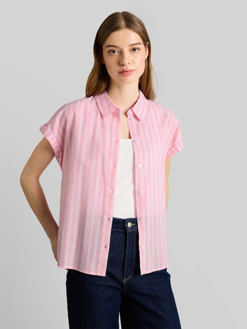 Bluse mit Streifenmuster von Denim Female, blush pink stripe