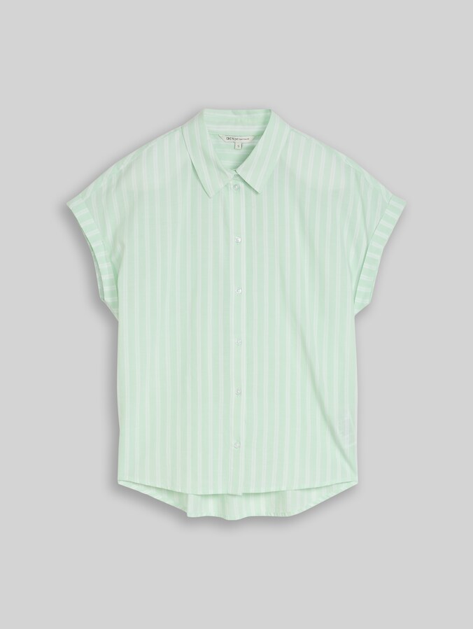 Chemisier à rayures par Denim Female, matcha green white stripe