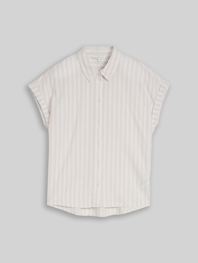 Chemisier à rayures par Denim Female, beige white stripe