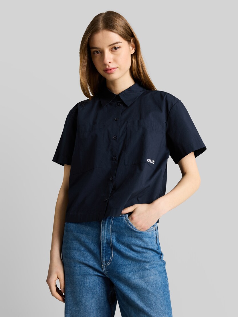 Boxy Fit Bluse aus Baumwolle von Denim Female, sky captain blue