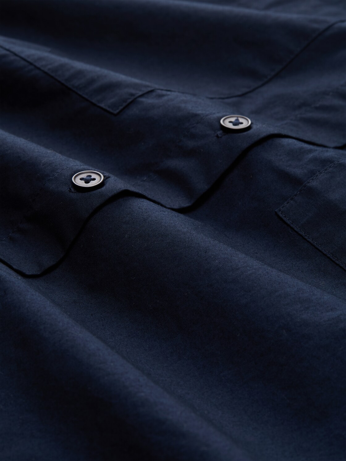 Boxy Fit Bluse aus Baumwolle - sky captain blue - Material-Ansicht