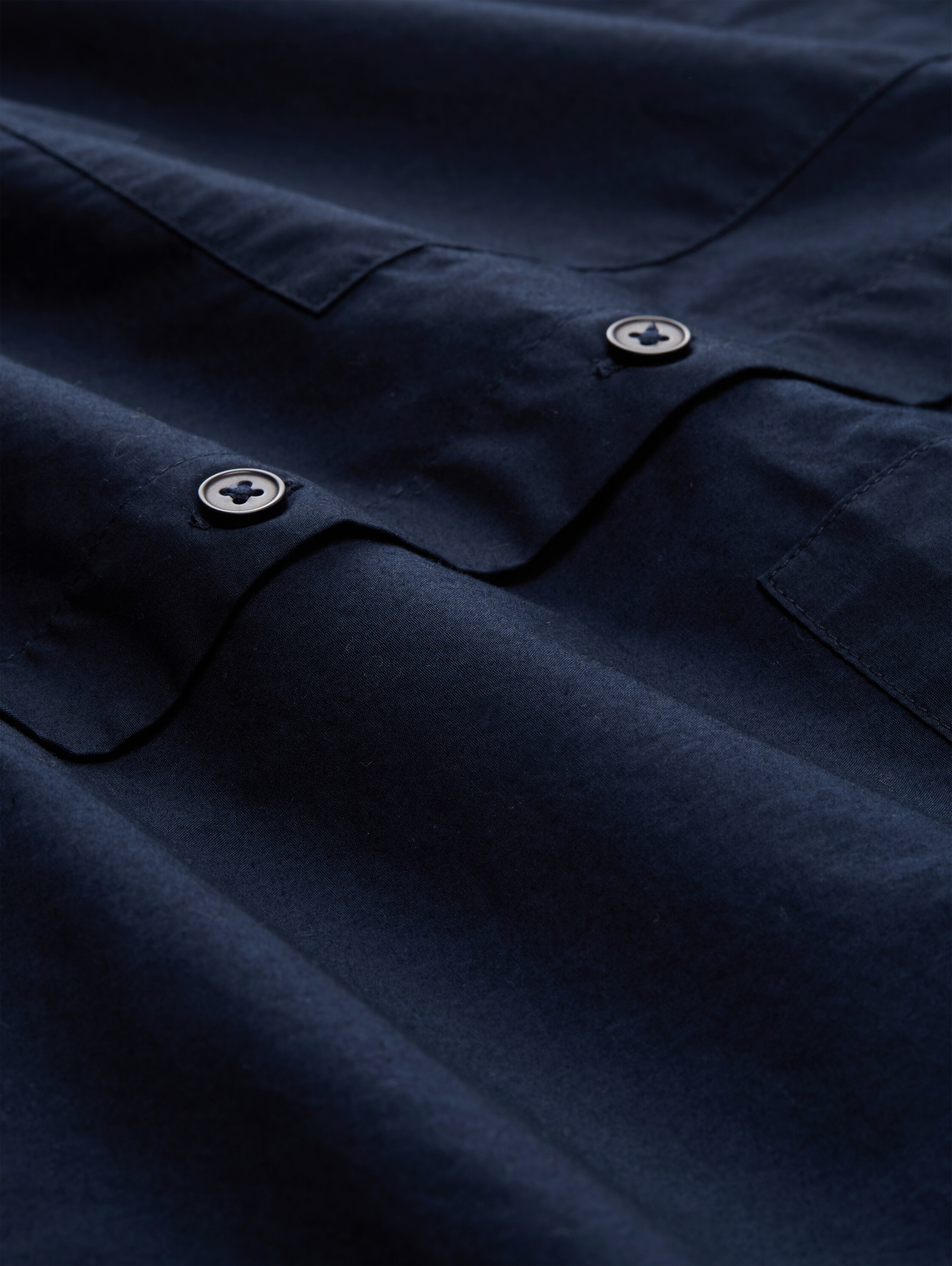 Boxy fit cotton blouse - sky captain blue - Material view