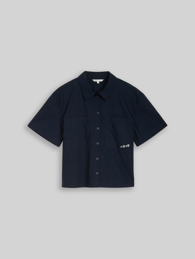 Chemisier en coton coupe carrée par Denim Female, sky captain blue