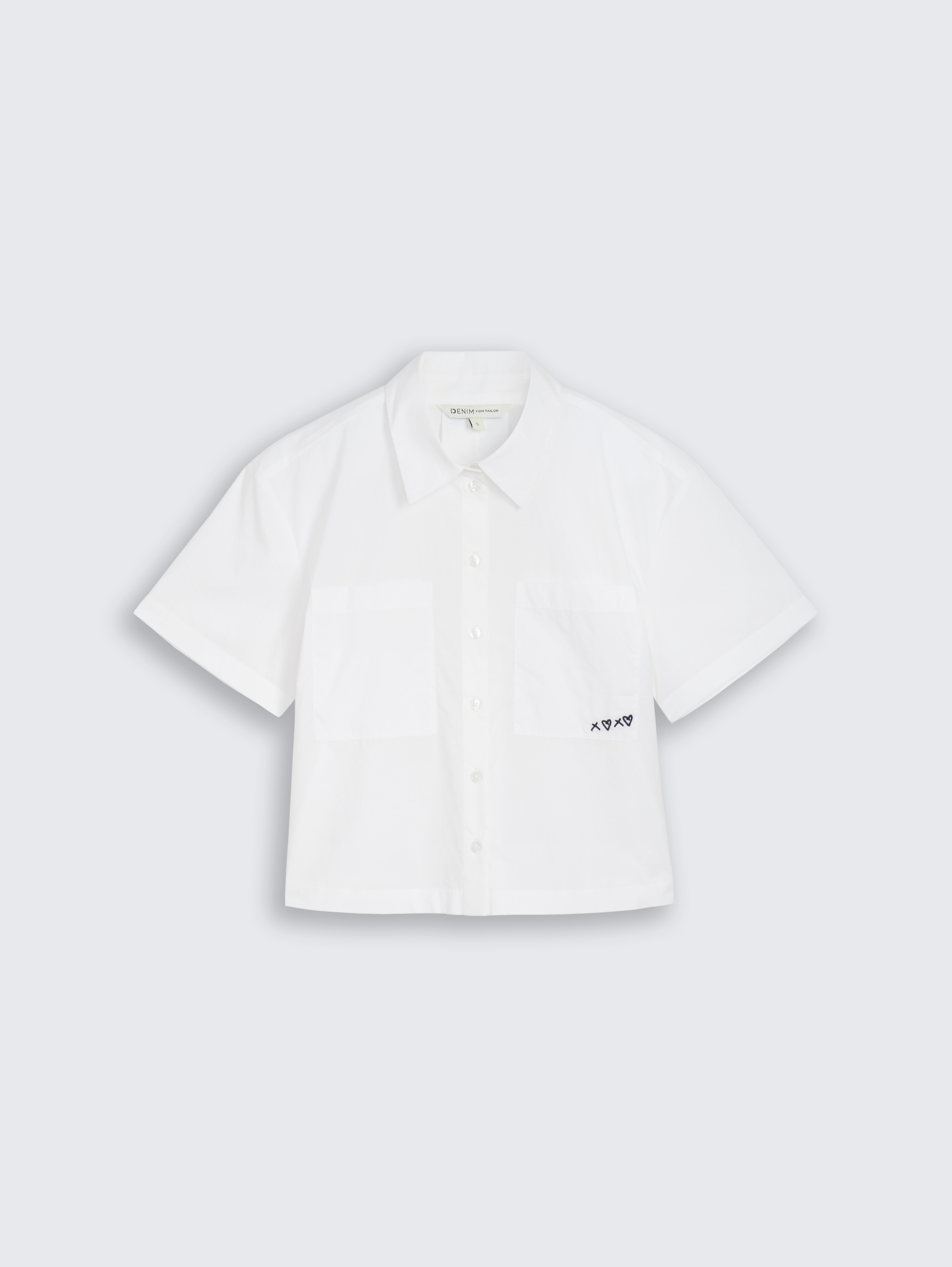 Boxy Fit Bluse aus Baumwolle von Denim Female, White