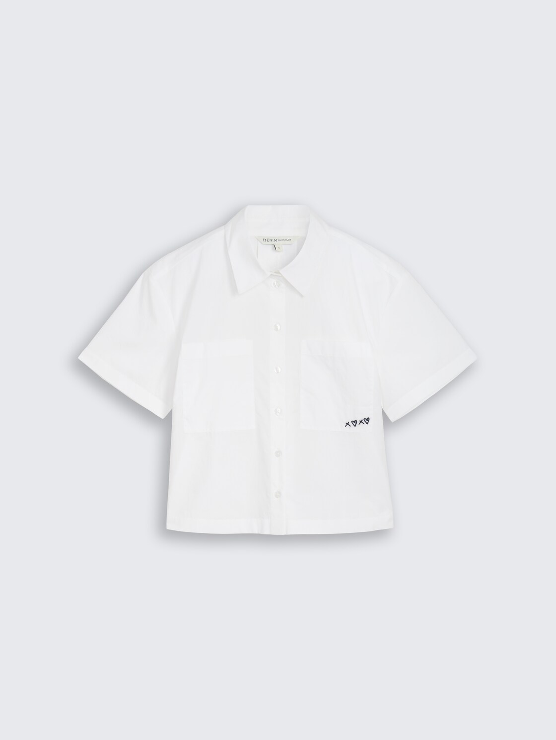 Boxy fit cotton blouse - White - Front product view