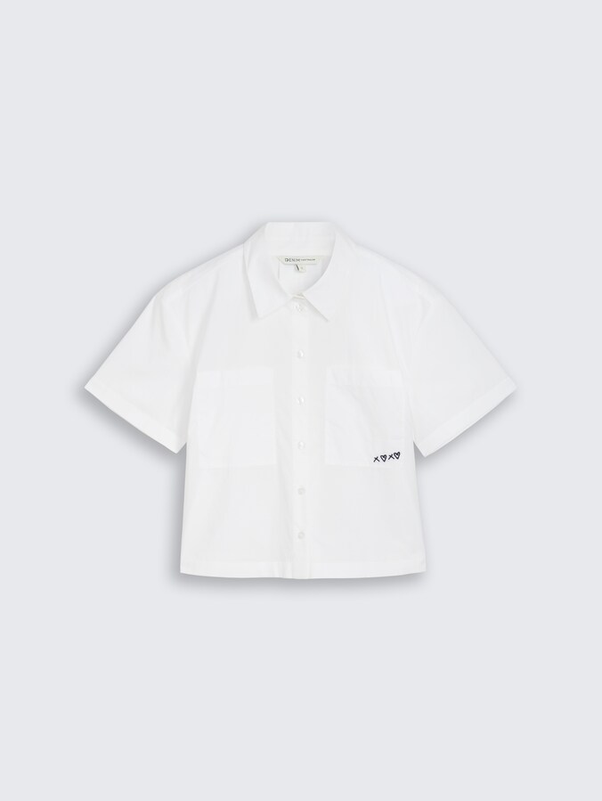 Boxy Fit Bluse aus Baumwolle von Denim Female, White