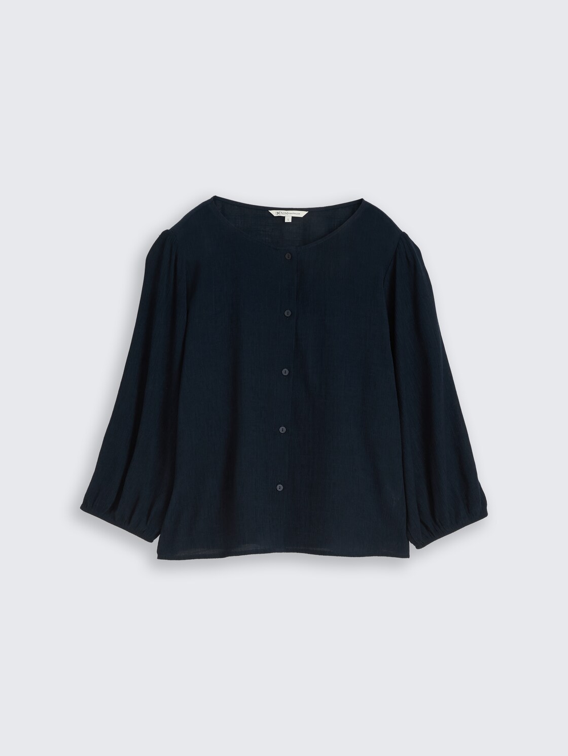 Crinkle Bluse mit Knopfleiste - sky captain blue - Vorder-Produkt-Ansicht