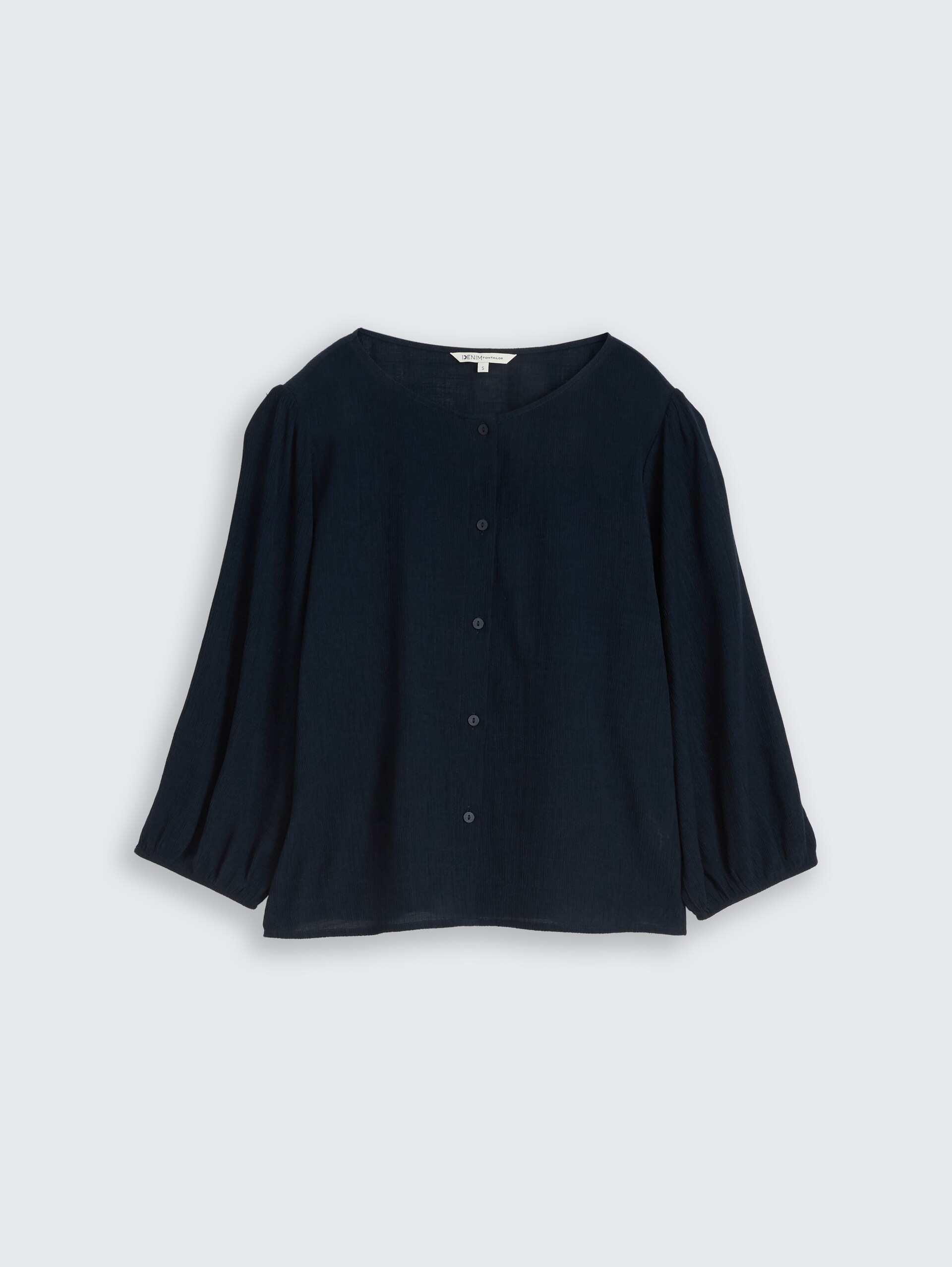 Crinkle Bluse mit Knopfleiste - sky captain blue - Vorder-Produkt-Ansicht