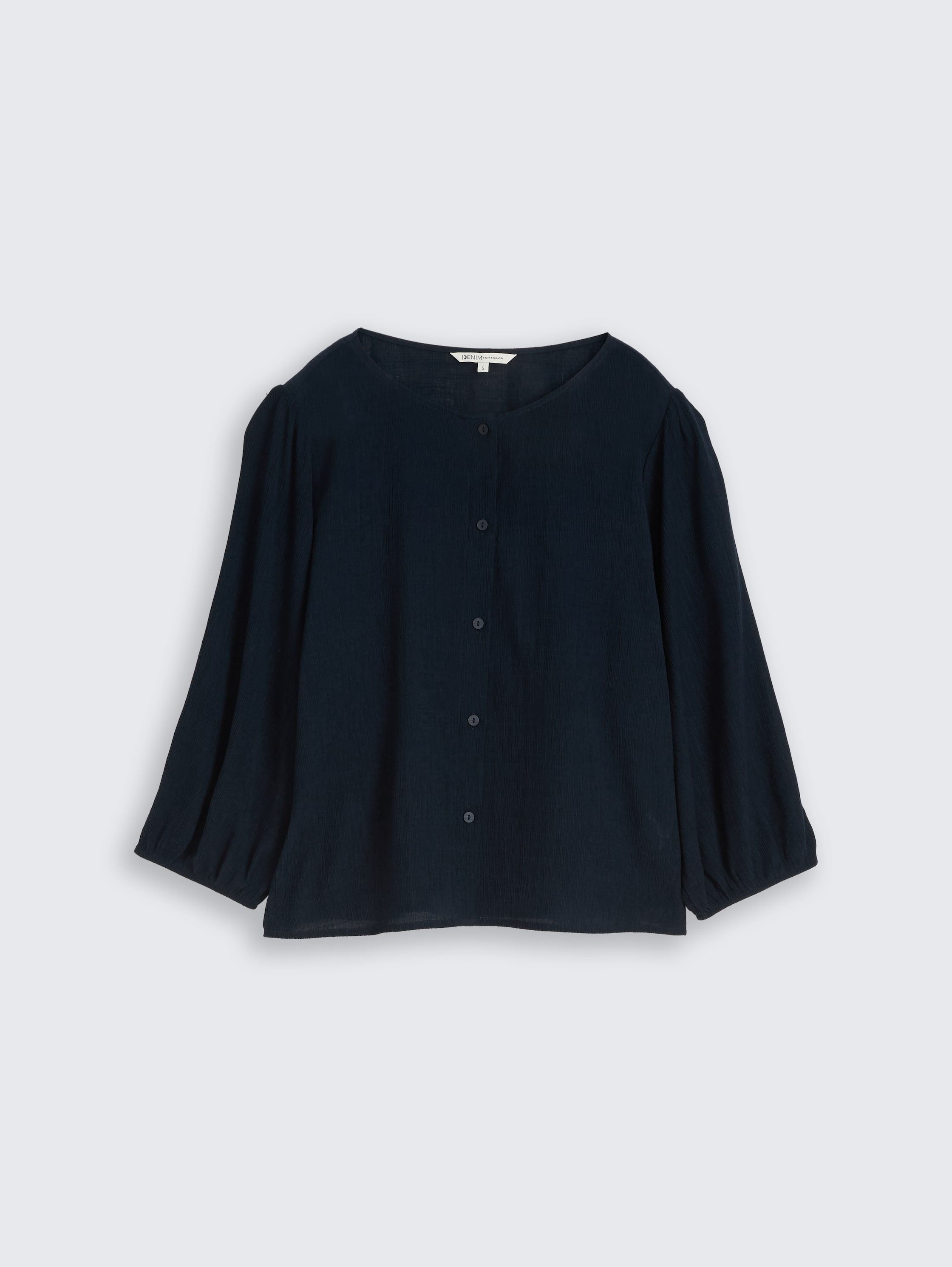 Crinkle Bluse mit Knopfleiste - sky captain blue - Vorder-Produkt-Ansicht