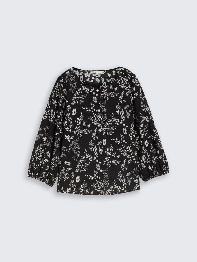 Bluse mit Blumenmuster von Denim Female, black white flower print