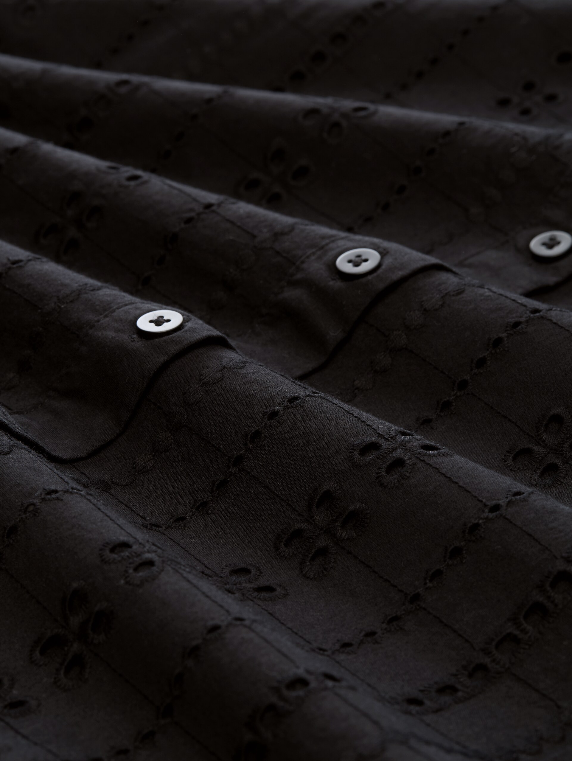 Blouse with eyelet embroidery - deep black - Material view