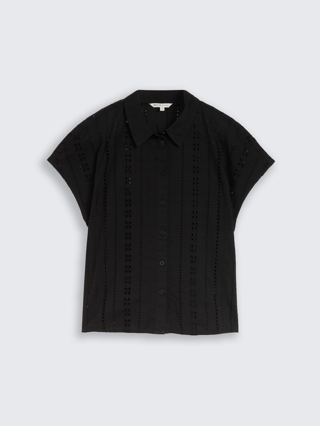 Bluse mit Lochstickerei - deep black - Vorder-Produkt-Ansicht