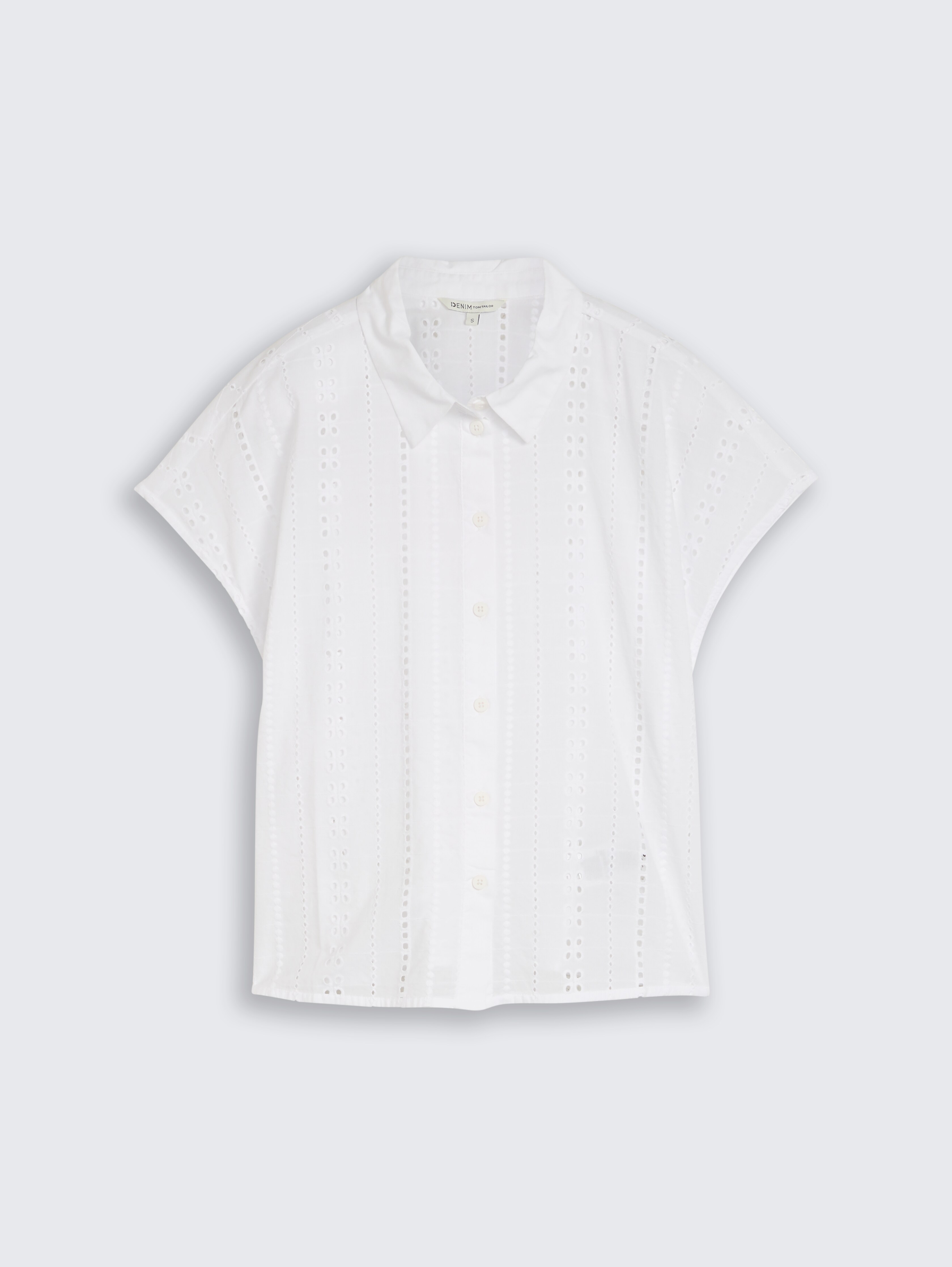 Blouse met ajourborduurwerk door Denim Female, White