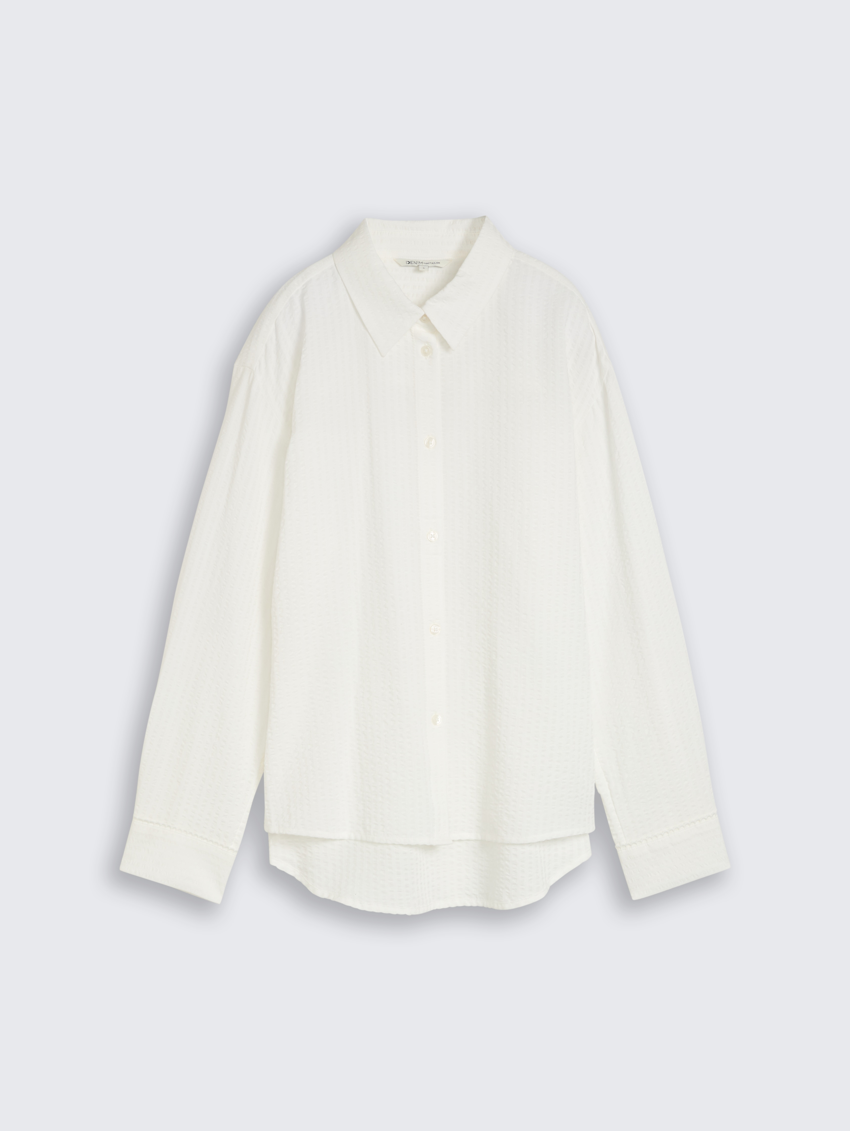 Loose fit seersucker shirt blouse by Denim Female, off white