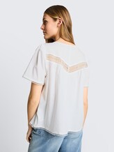 Chemisier avec détails en crochet - White - Découpe Vue arrière du modèle