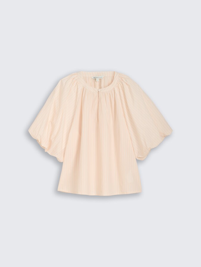 Bluse mit Streifenmuster von Denim Female, white apricot irregular stripe