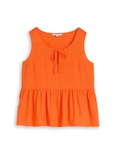 Nicht ausgewählt, Blusentop mit Leinenanteil von Tom Tailor, orange