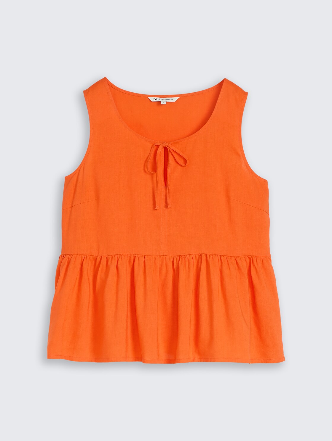 Blusentop mit Leinenanteil - Fiery Orange - Vorder-Produkt-Ansicht