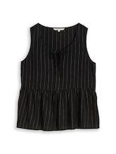 Ausgewählt, Blusentop mit Leinenanteil von Tom Tailor, schwarz