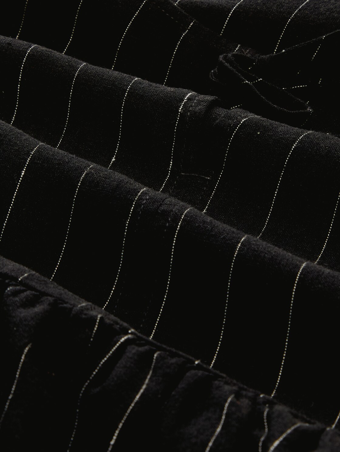 Blusentop mit Leinenanteil - black beige vertical stripe - Material-Ansicht