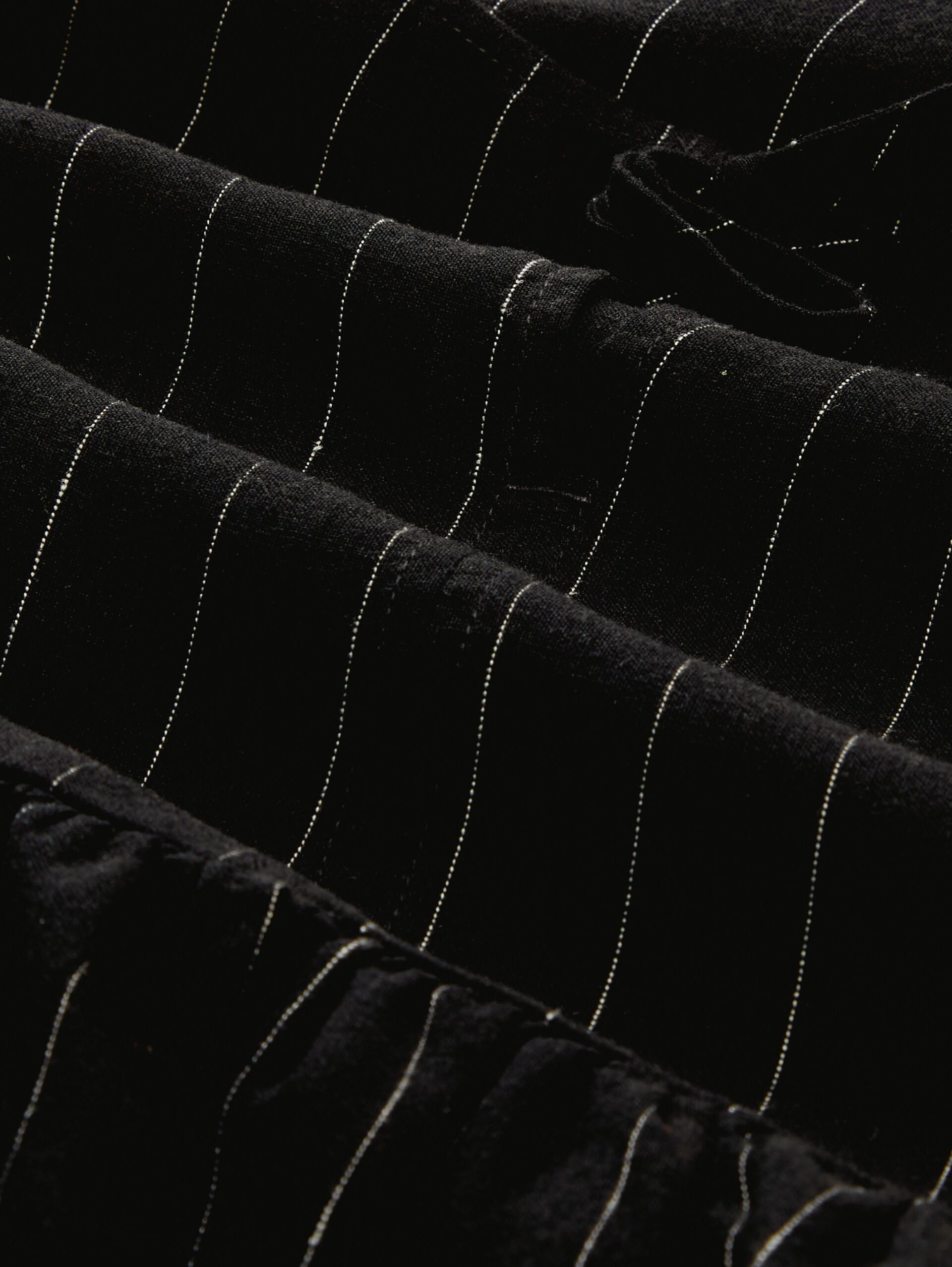Blusentop mit Leinenanteil - black beige vertical stripe - Material-Ansicht