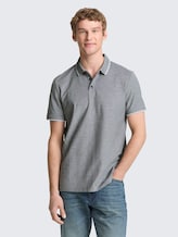 Polo piqué en coton - black white two tone