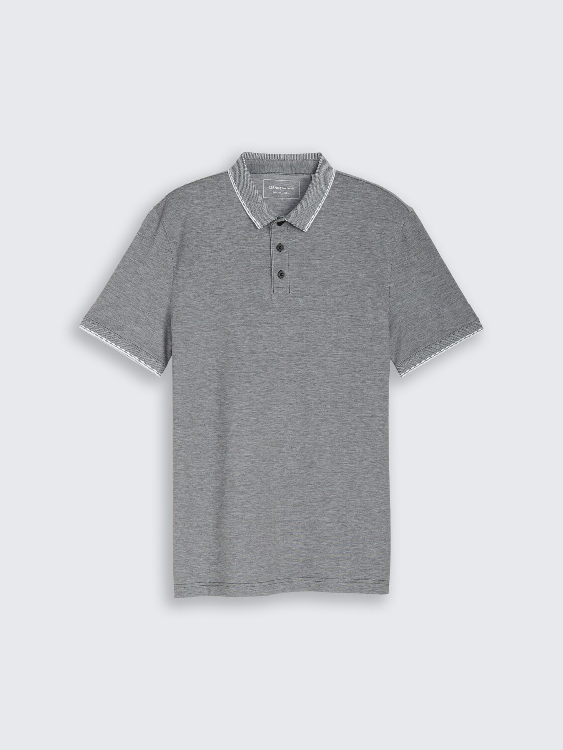 Piqué Poloshirt aus Baumwolle - black white two tone