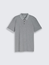 Polo piqué en coton - black white two tone