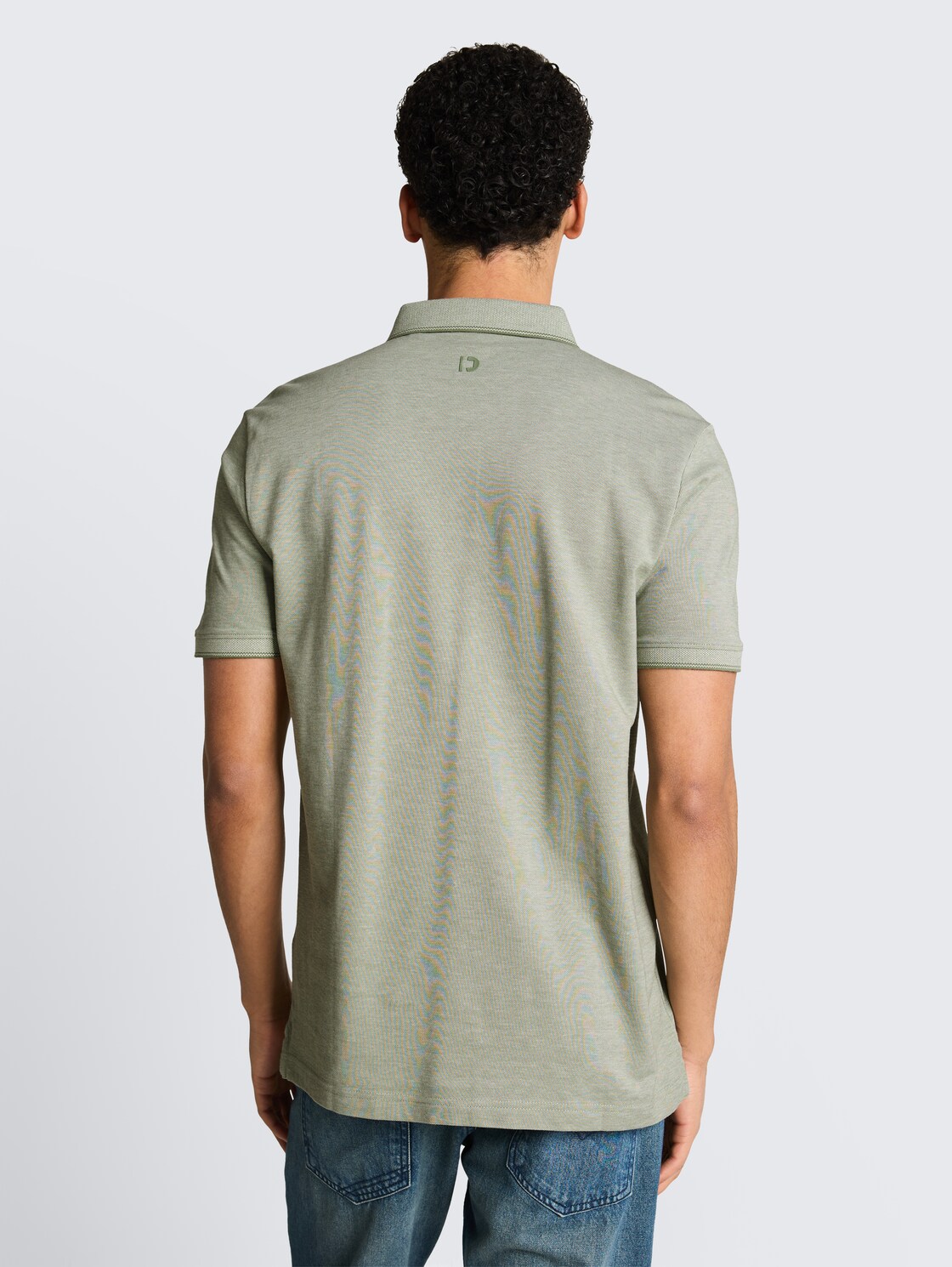 Piqué Poloshirt aus Baumwolle - mint sea spray two tone pique