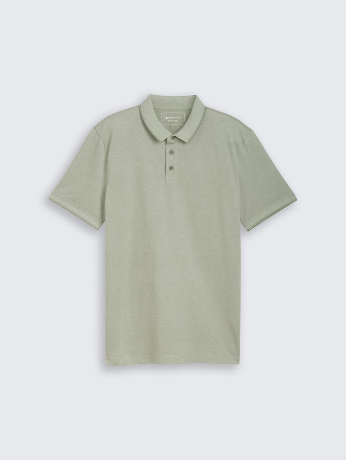 Piqué Poloshirt aus Baumwolle von Denim Male, mint sea spray two tone pique
